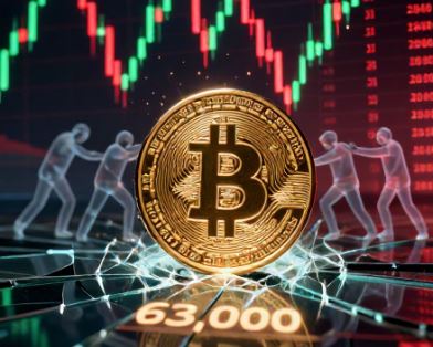 نبرد سرنوشت‌ساز بیت‌کوین در ۶۳ هزار دلاری؛ خریداران نفس‌نفس می‌زنند
